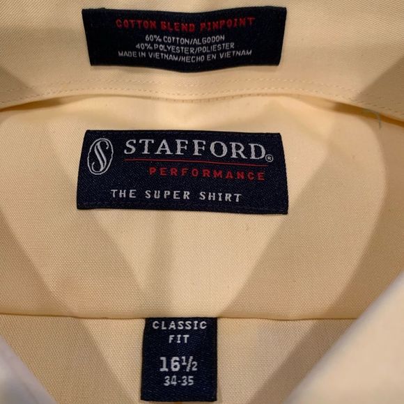 NWT Lot of 2 Stafford Performance LS shirt 
Classic Fit size 16 1//2 x 34/35 - Picture 4 of 6